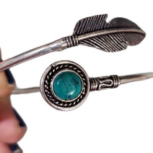 Fashion feather turquoise bracelet